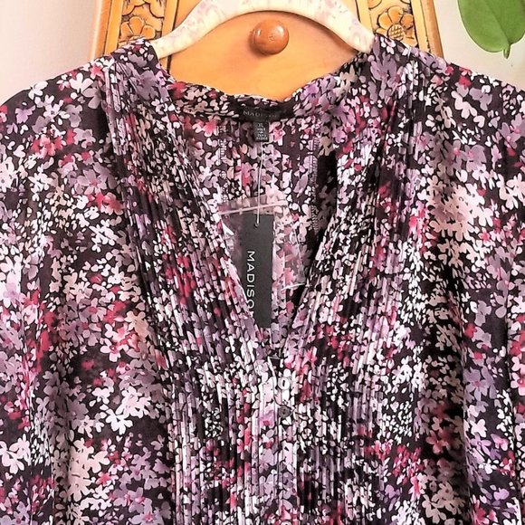 Blouse Madison XL Woman's Polyester Floral NWT - Picture 3 of 8